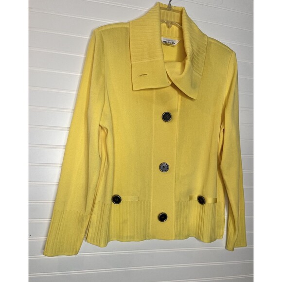 Exclusively Misook- Match Cardigan Sweater Set Santana Knit Yellow Medium - Picture 5 of 16